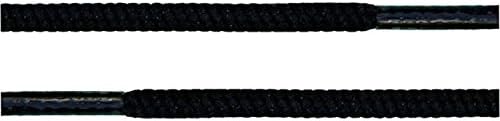 Ti Lace Round Shoelaces 3/16" Athletic Solid Colors for All Shoe Types Several lengths-Black54"