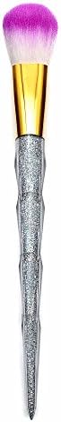 Huifen Makeup Brush, Tapered Highlighter Perfect Professional Individual Face unicorn Brush Cosmetic Contour Blush Kabuki Foundation Makeup Brush Gold Glitter Diamond Handle (No. 4 brush)