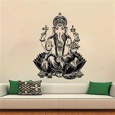 Wall Decal Vinyl Sticker Decals Menhdi Hamsa Hand Om Buddha Ganesh (Z3119)