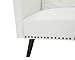 Jolene Tufted Split Back Futon, Mid Century Modern Convertible Sofa Bed for Small Rooms, Faux Leather Couch with Elegant Design, Perfect for Your Modern Living Room or Guest Room - White, Faux Leather