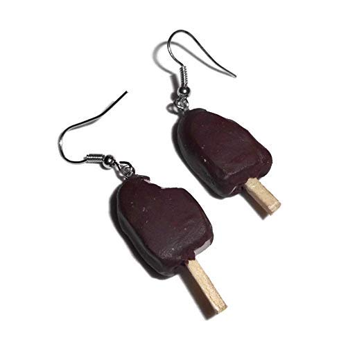 Chocolate Ice Cream Bar Funny Fake Food Earrings