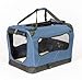 2PET Foldable Dog Crate - Soft, Easy to Fold & Carry Dog Crate for Indoor & Outdoor Use - Comfy Dog Home & Dog Travel Crate - Strong Steel Frame, Washable Fabric Cover, Frontal Zipper Small Blue