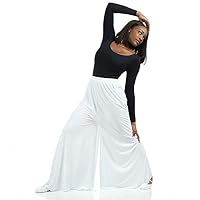 Danzcue Womens Celebration of Spirit Palazzo Pant, White, Medium