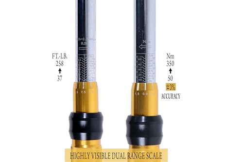 DURELO TORQUE WRENCH PRESET CLICK TYPE 1/2" Sq.Dr. 50~350NM / 37~258 Lb. Ft. | DTW12/350R 2
