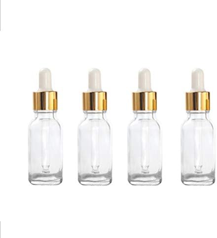 Hisght 4PCS 30ML/1OZ Clear Glass Essential Oil Vials Perfume Dropper Bottles Cosmetic Makeup Sample Containers Jar Pot With Glass Pipette