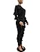 Fashion Two Piece Outfit Ruffle Suit Sweatsuit Tracksuit for Young Women,Black,Large/US12-14