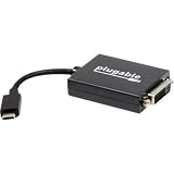 Plugable USB C to DVI Adapter - Connect Your USB-C or Thunderbolt 3 Laptop to a DVI Display (up to 1920x1200) (Compatible with 2017, 2018, 2019 MacBook Pro, 2018 MacBook Air, Dell XPS)