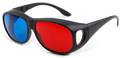 Red-Blue Anaglyph Simple Style Active 3D Glasses 3D Movie Game 2Pcs in