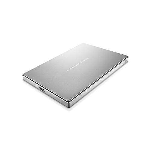 LaCie Porsche Design 1TB USB-C Mobile Hard Drive, Silver + 2mo Adobe CC Photography (STFD1000400)