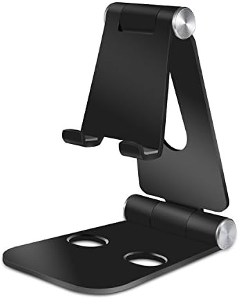 Adjustable Multi-angle iPhone iPad Stand Holder Universal Foldable Phone Tablet Stand for Desk Kitchen Table Office Desktop Portable Aluminum Charging Dock for iPhone Samsung Hands-free Video Movies