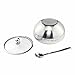 Newness Stainless Steel Sugar Bowl with Clear Lid(for Better Recognition) and Sugar Spoon for Home and Kitchen, Drum Shape, 15 Ounces(440 Milliliter)