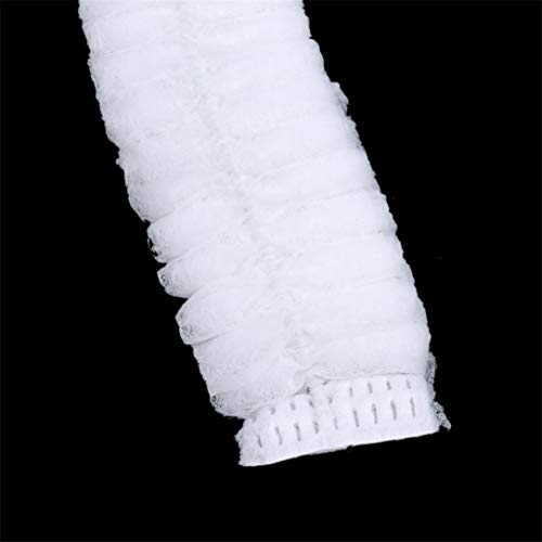 lehao 100 Pcs Disposable Strip Caps Universal Dust Strip Caps Hair Net Service Food Baking Makeup Hat,White - Thumbnail 7