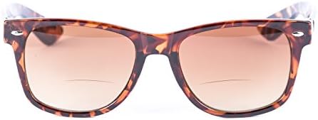 The Classic Sophisticator Wayfarer Bifocal Sunglasses - Outdoor Reading Sunglasses - Hard Case/Cleaning Cloth Included (Brown/Tortoise, 2.25 x)