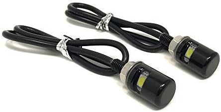 Motorcycle LED Bolt Lights for Rear Number Licence Plate Micro Mini Button, black, Diameter: 14mm | Length: 18mm | Thread: 15mm