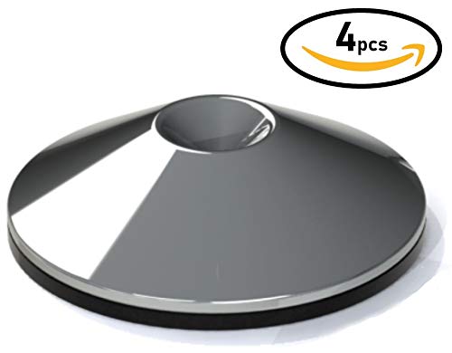Speaker Subwoofer & HiFi Stand Isolation & Floor Protector Spike Shoes Pads Feet (4, Polished Chrome)