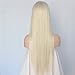 Udreamy Platinum White Blonde Heat Resistant Synthetic Lace Front Wigs for Women 24 Inch