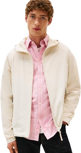 Tommy Hilfiger Men’s Transitional Hoodie, Off-White (Newsprint), S