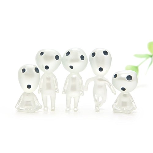 Hayao Miyazaki's Princess Mononoke New Style Kodama Tree Spirit Elf Luminous Micro Landscaping 5 pcs/lot Resin Craft Doll