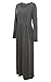 DKBAYA Women Casual Long Sleeves Soft Jersey Maxi Long Dress with Pocket Gray XL