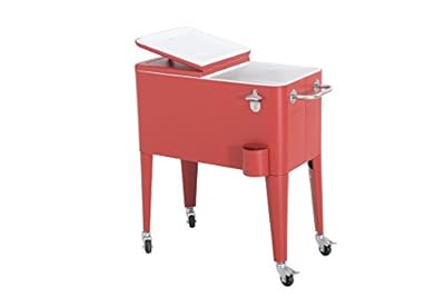 Sunjoy L-BC153PST 60 quart Wheeled Beverage Cooler in Red