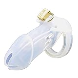 a-YUEYUE Soft Silicone Cage Device Belt with 5 Ring Lock and Keys for Male Mens, 3 Colors Optional