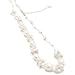 White Cultured Freshwater Pearl Clear Crystal Beads Silk Tread Princess Length Necklace 17-19