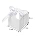 AWELL White Gift Candy Box Bulk 2x2x2 inches with White Ribbon Party Favor Box,Pack of 50