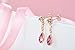 FAPPAC Flower Dangle Earrings Enriched with Swarovski Crystals - 18k Rose Gold Plated - Pink