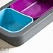 Monbento MB Silicase Grey Silicone Mold with Fuchsia and Light Blue Nesting Food Cups