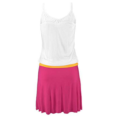 Mysky Fashion Women Summer Casual Color Block Sleeveless Comfy Sling Above Knee Dress Red