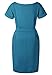 Kesujin Short Sleeve Dresses for Women Elegant Lantern Sleeve Ladies Casual Pencil Dress for Women with Belt (Dark Green, Tag L (US 12-14))