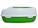 Two Meows Cat Litter Box - High Sided Lid - Open Top Entry, Green