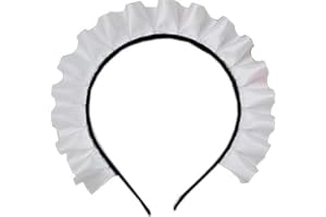 Gorgeous Sweet White Ruffle Headband for Maid Hair Hoop for Anime Cosplay, Fits Most Women Hair Accessories
