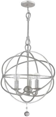 Crystorama 9225Os Transitional Three Light Mini Chandeliers From Solaris Collection In Pwt Nckl Bs Slvrfinish