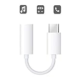 USB C Digital to 3.5 mm Headphone Jack Adapter, Type C Aux Audio Converter for iPad Pro 11" 12.9" 2018/ Google Pixel/Pixel 2/ 2XL/ 3/ Nexus/Samsung/Note/Moto Z/Z2 and More (USB-C Adapter - White)