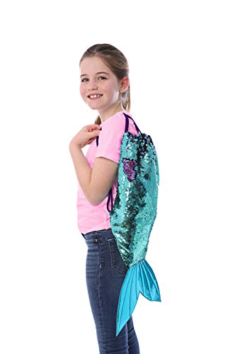 GirlZone: Magical Mermaid Tail Sequin Backpack for Girls, Gift For Girls