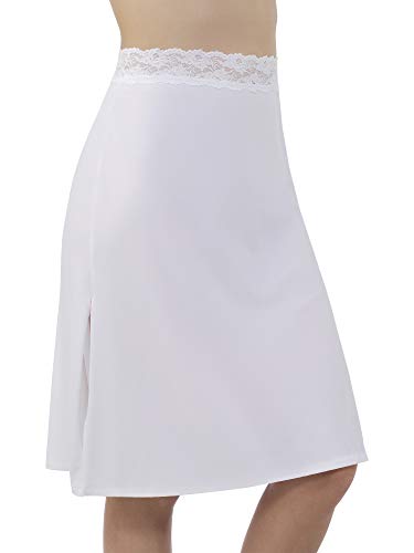 Vassarette Women's Adjustable Waist Half Slip 11073, White Ice-24 inch, Medium
