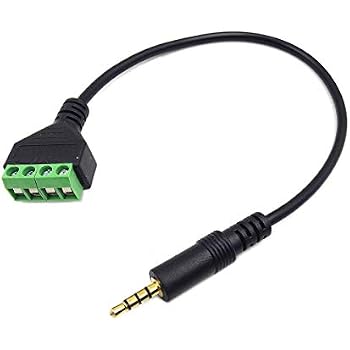 3 Cavi Adattatori Audio 1ft 3.5mm TRRS 4 Poli Maschio Angolare A Femmina - Made In USA