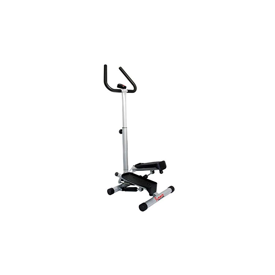 Sunny Health & Fitness Twist Stepper Step Machine with Handle Bar and