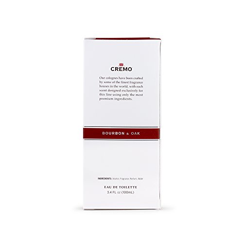 Cremo Cologne Spray, Bourbon & Oak, 3.4 Ounce