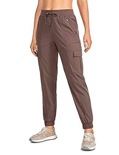 CRZ YOGA Womens Lightweight Athletic Cargo Joggers High Waisted