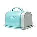 Mason Jar Ceramic Butter Dish With Lid and Handle - Vintage Holder - Decorative Keeper With Rustic, Farmhouse Design - Convenient Crock in Aqua Blue Color