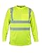 Kolossus 100% Polyester ANSI Class 2 Compliant High Safety Visibility Long Sleeve Safety Shirt (Yellow, Large)