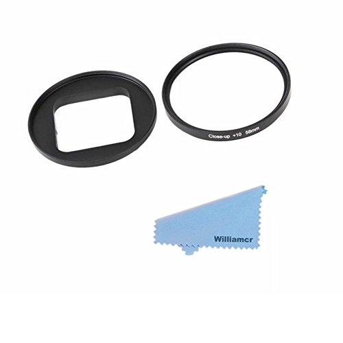 Williamcr 58mm +10 Close-Up Macro Filter with Lens Adapter for GoPro HERO5 Session,HERO4 Session and HERO Session