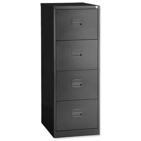 Trexus By Bisley 4 Drawer Foolscap Filing Cabinet Black Amazon