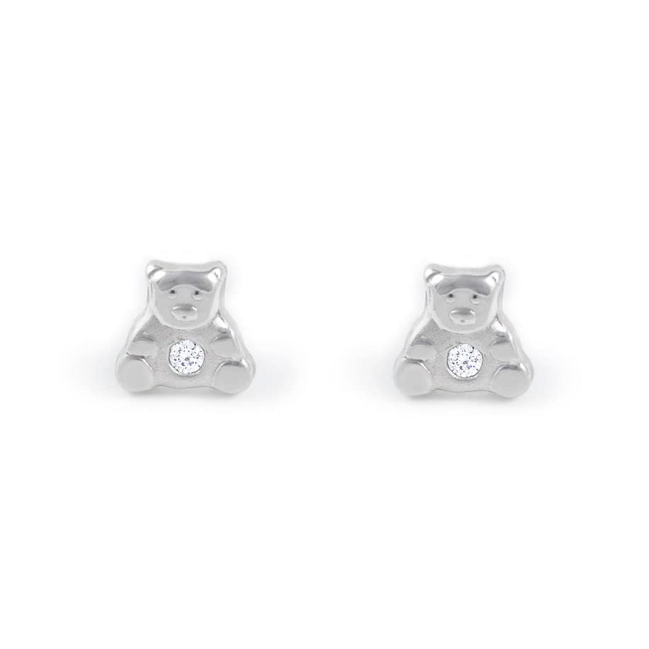 925 Sterling Silver Bear Girls Earrings