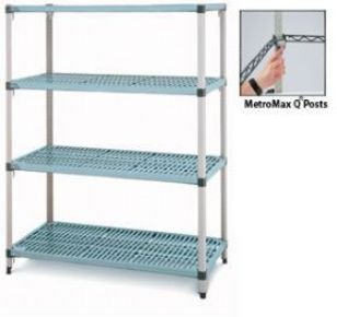 Storage Solutions, 4 Shelf 18 Inch Deep Metromax Q Storage Shelving , Metro-601874-4, W X D X H: 60 X 18 X 63, # Of Shelves Included: 4, Hq366G2