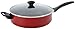 Farberware Dishwasher Safe Nonstick Aluminum 5-Quart Covered Jumbo Cooker with Helper Handle, Red