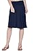 12 Ami Solid Basic Fold-Over Stretch Midi Short Skirt Navy Large