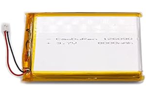 CaoDuRen MSDS Verified Part Number: 126090 Replace for 106090, Rechargeable 3.7V 8000mAh Li Lipo Lithium Polymer Ion Battery Pack with 2 Pin 2.0mm JST Connector